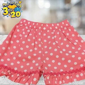 Pink with white polka dot shorts size 18 months